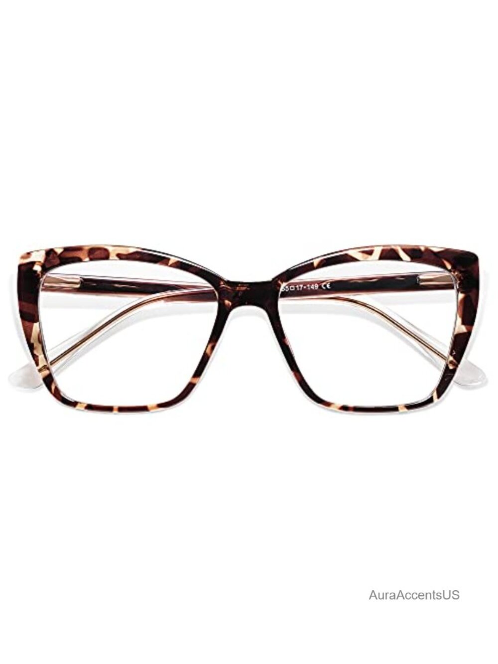 Oversized Blue Light Reading Glasses Square Cat Eye TR90 Spring Hinge